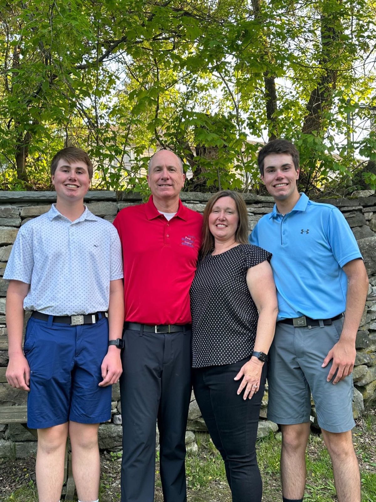 Paul Rickard with his wife and two sons