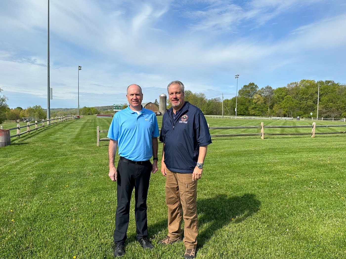 Paul Rickard visiting a Mount Hope community park